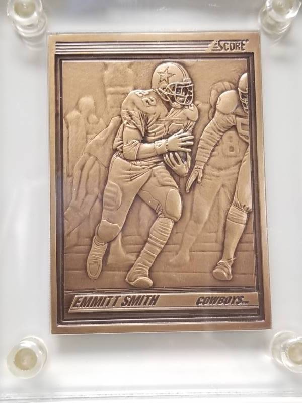 lot 1309 image: 1990 Score Update Emmitt Smith Limited Edition Bronze Rookie Card 5000 Cowboys