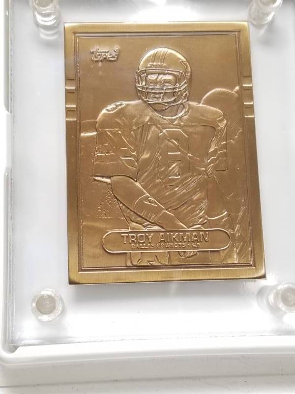 lot 1310 image: 1989 Topps Traded Troy Aikman Limited Edition Bronze Rookie Card 2500 Cowboys