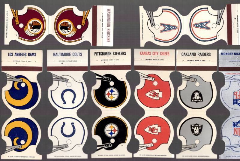 lot 1314 image: 1985 NFL Football Helmet Matchbook Covers Lot of 23 Different w KC Chiefs