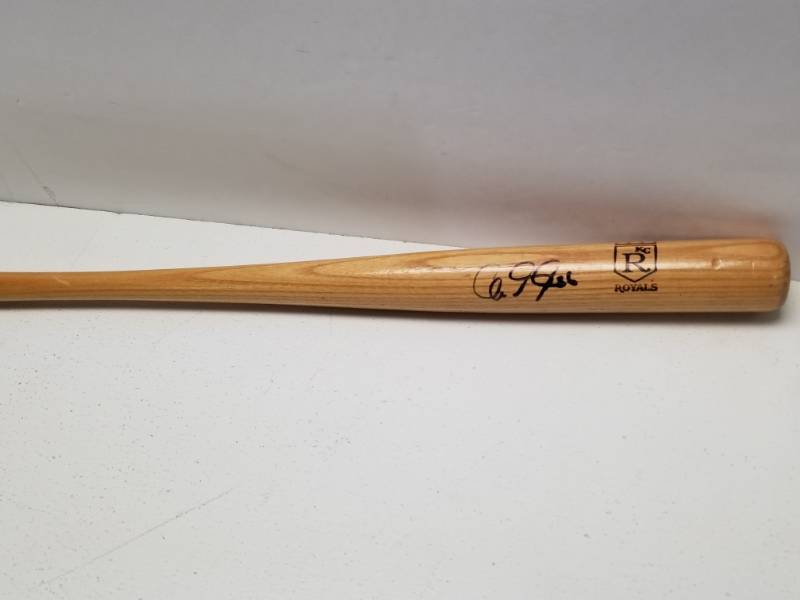 lot 1377 image: Cam Gallagher Autographed Kansas City Royals Mini Baseball Bat w COA