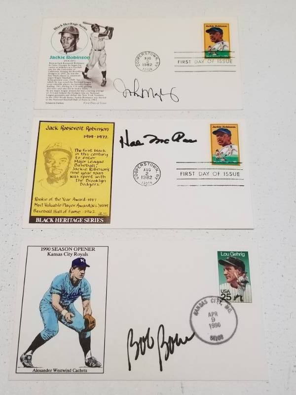 lot 1369 image: Kansas City Royals Autographed Collectors Cachet Envelope Lot of 3 w John Mayberry & Hal McRae
