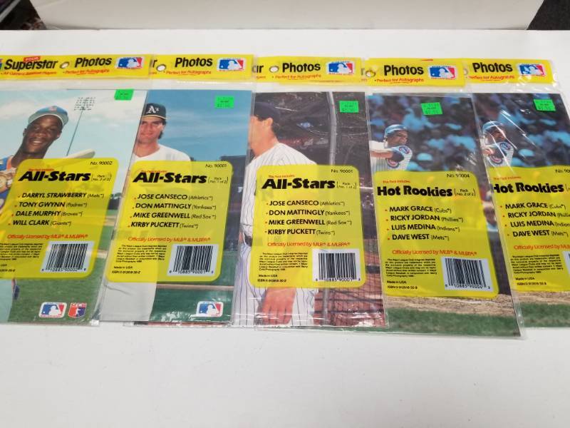 lot 1361 image: 1988 MLB Baseball Photos Lot of 5 Packs w 4 Photos Each Mattingly & Rookies