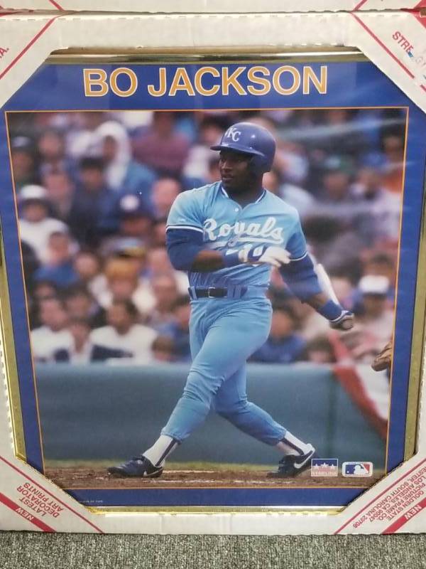 1988 Starline Bo Jackson Baseball 20x16 Framed Poster Kansas