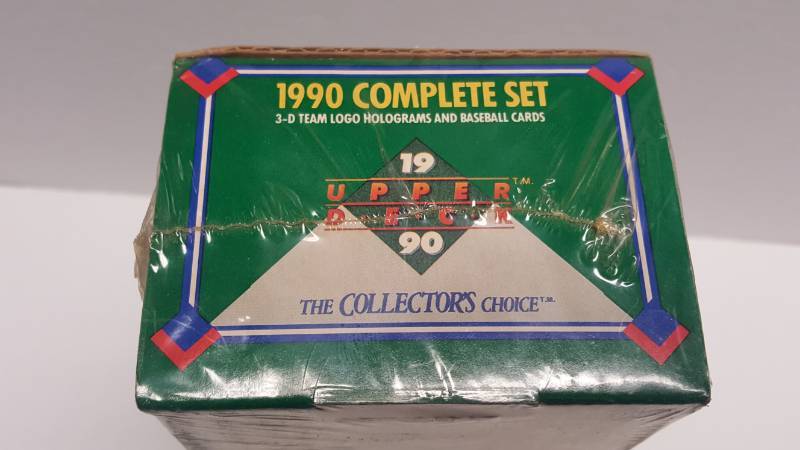 lot 1351 image: 1990 Upper Deck Baseball Complete 800 Card Factory Sealed Set w MLB Hologram Stickers
