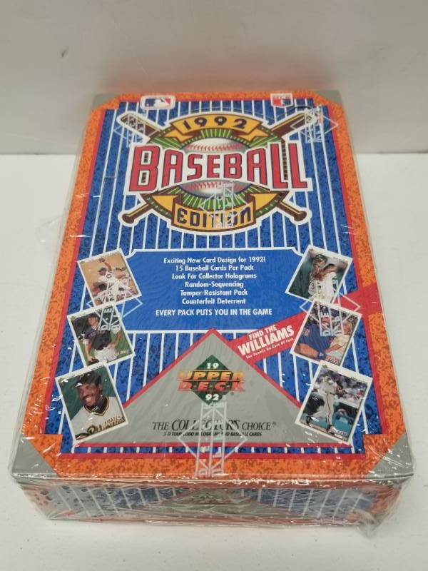 lot 1328 image: 1992 Upper Deck Baseball Unopened Wax Pack Box 36 Total w Holograms