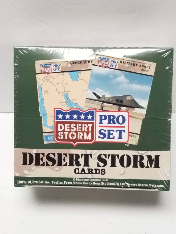 lot 1321 image: 1991 Pro Set Desert Storm Unopened Wax Box w 36 Packs Total