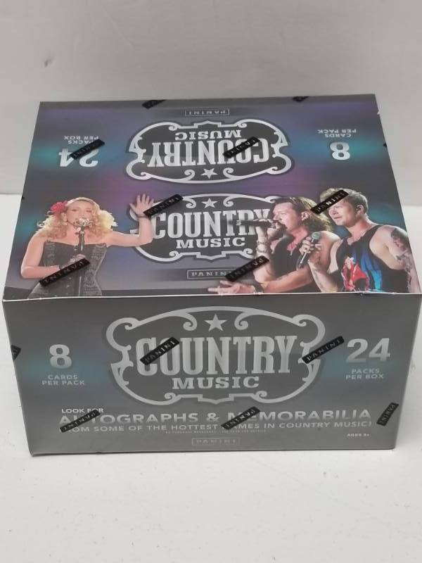 lot 1319 image: 2016 Panini Country Music Unopened Wax Pack Box 24 Total w Relics