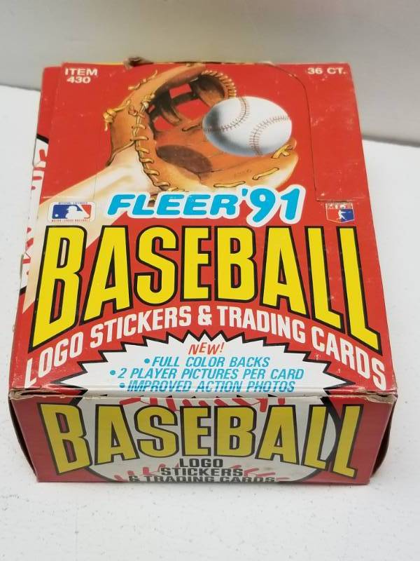 lot 1316 image: 1991 Fleer Baseball Unopened Wax Pack Box 36 Total w Pro Visions
