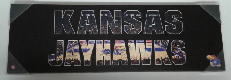 lot 1065 image: Brand New University Of Kansas Jayhawks Artissimo Team Pride Canvas Stretched on Wood Frame 10 inches x 30 inches
