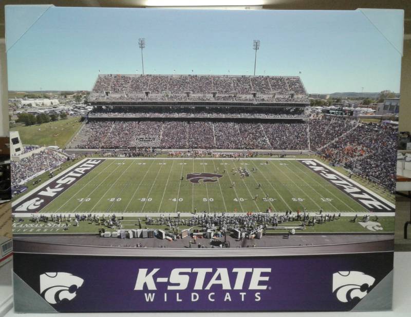 lot 1066 image: Brand New Kansas State University Wildcats Artissimo Stadium View Canvas Stretched on Wood Frame 28 inches x 22 inches