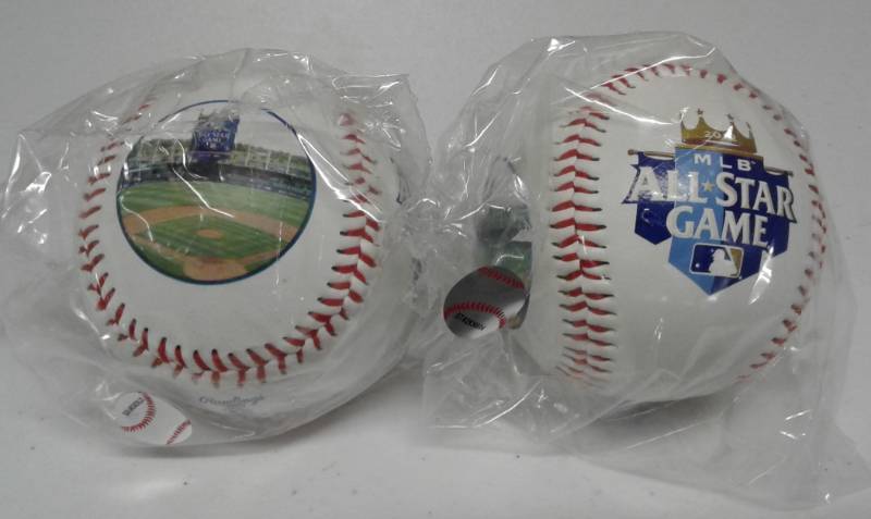 lot 1070 image: Two Brand New 2012 All-Star Game Kansas City Royals Commemorative Baseballs With Logo & Pictures