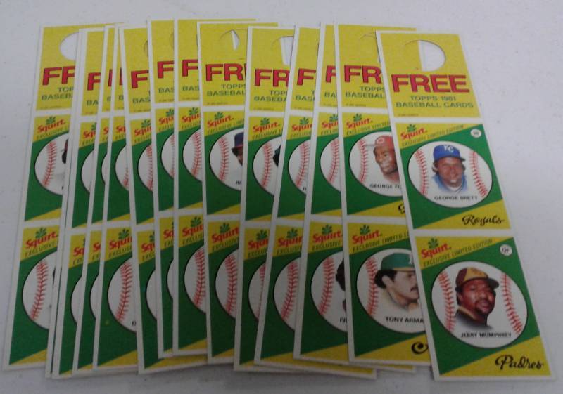 lot 1082 image: Large Collection of 1981 Squirt Trading Cards New Old Stock including Hall of Famers George Brett and More