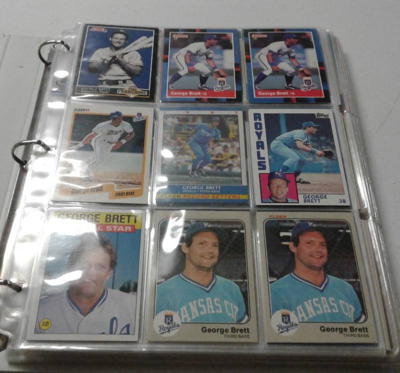 lot 1084 image: Binder of Over 200 George Brett Baseball Cards including 1977, 78, 79, Lots of 80s and Pictures of All Cards - over 30 Pictures