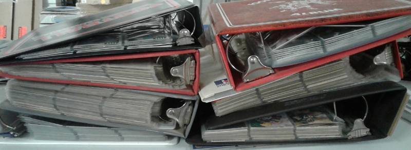 lot 1086 image: Large Lot of 7 Binders Full of Basketball and Football Cards - Mostly 80s & 90s Cards