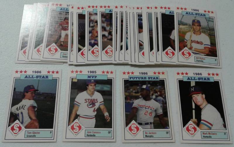 lot 1089 image: Complete 1986 Southern League All-Stars Minor League Set Including Bo Jackson, Mark McGwire, Tom Glavine, Jose Canseco & More