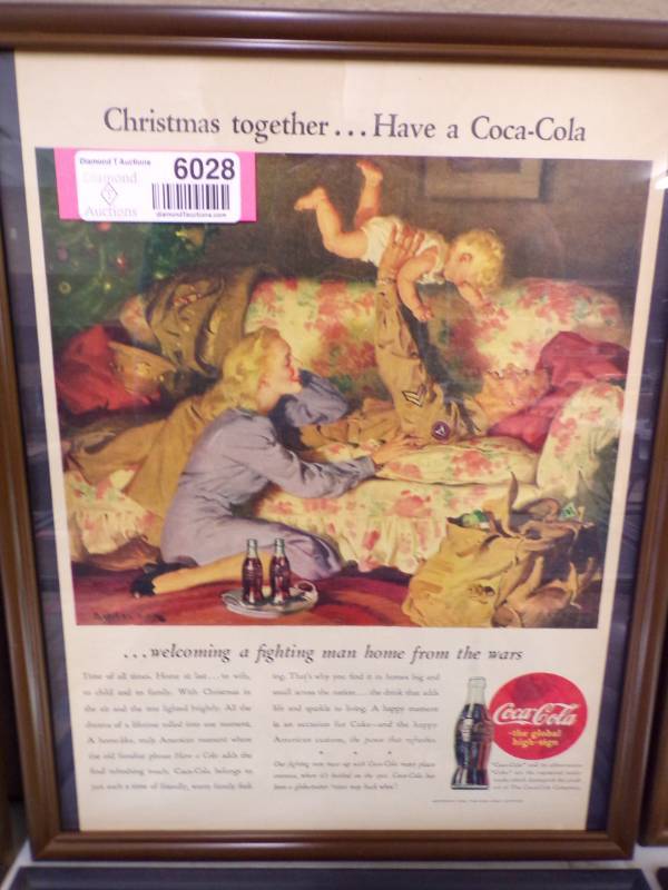 lot 6028 image: FRAMED COCA COLA AD
