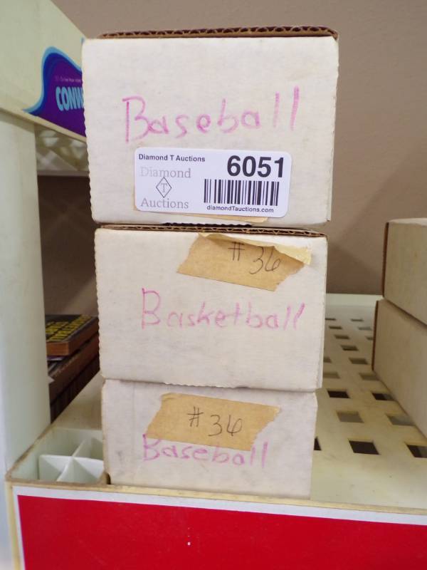 lot 6051 image: 2 BASEBALL AND 1 BASKETBALL CARD LOT