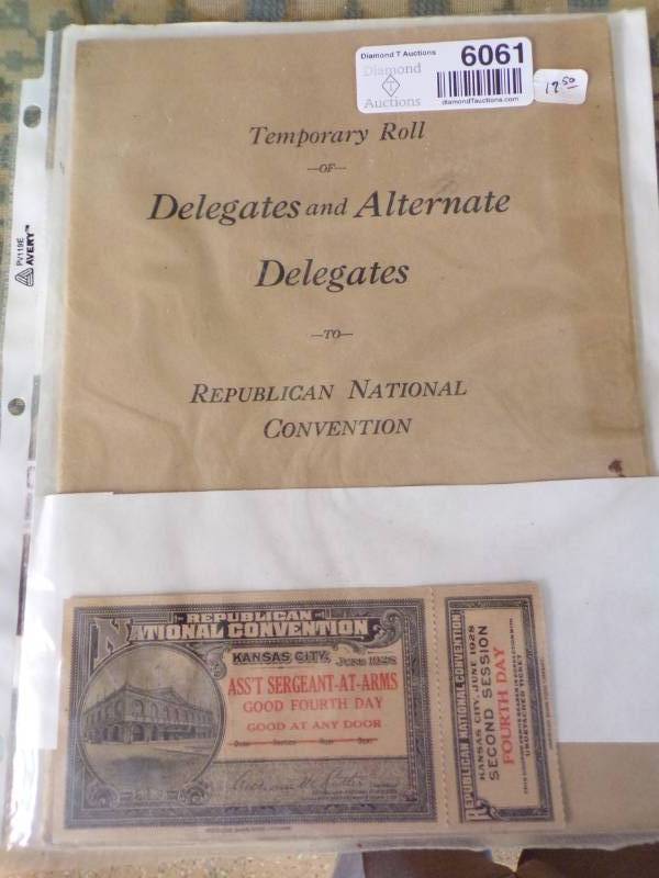 lot 6061 image: REPUBLICAN NATIONAL CONVENTION MEMORABILIA