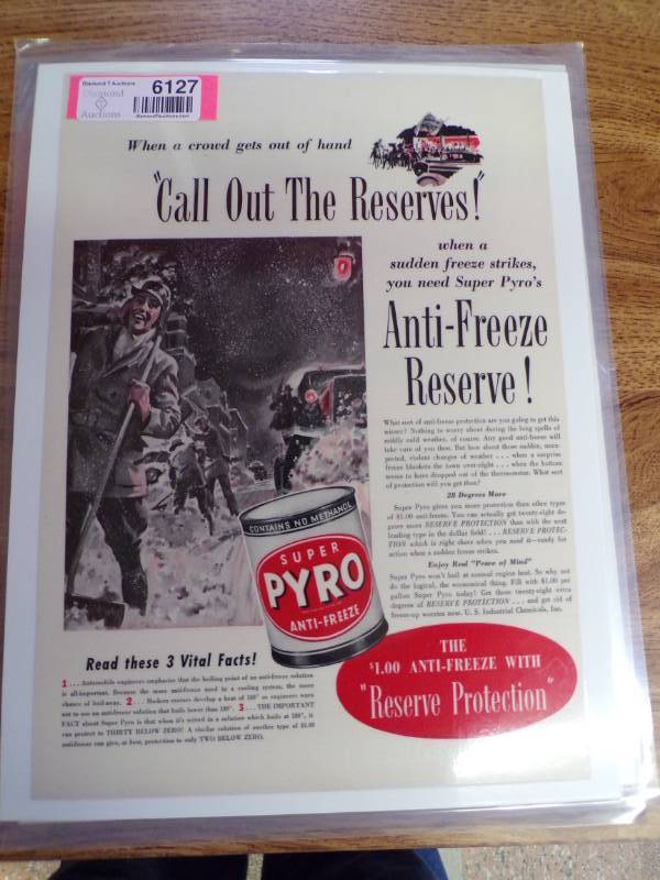 lot 6127 image: ANTI FREEZE ADS - LAMINATED