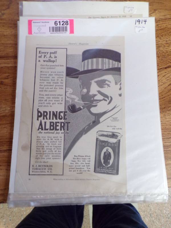 lot 6128 image: VINTAGE ADVERTISEMENTS - LAMINATED