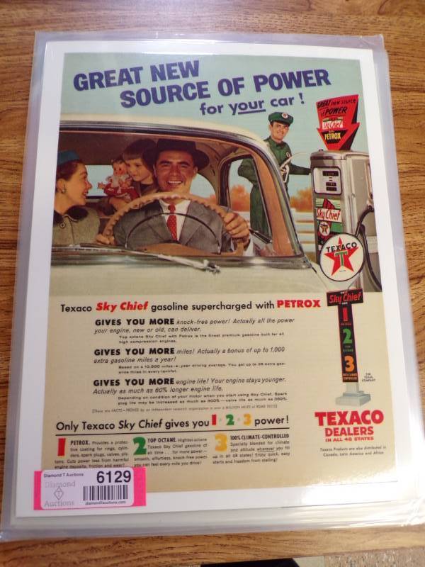 lot 6129 image: VINTAGE FUEL ADS - LAMINATED