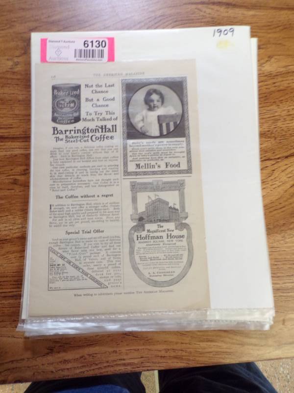 lot 6130 image: VINTAGE FOOD ADS - LAMINATED