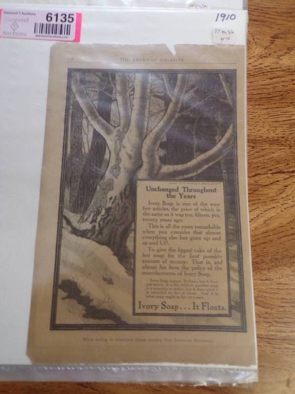 lot 6135 image: MIXED VINTAGE MAGAZINE ADS - IN PLASTIC