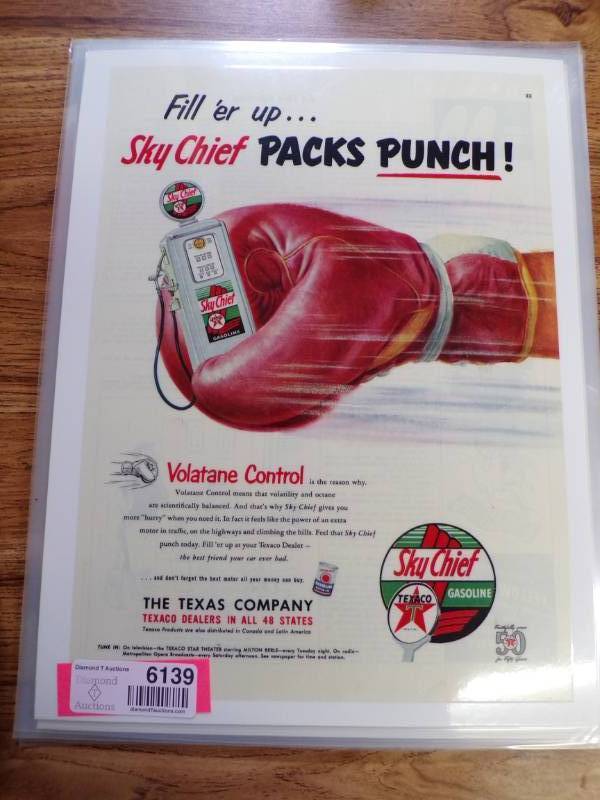 lot 6139 image: VINTAGE TEXACO ADS - LAMINATED