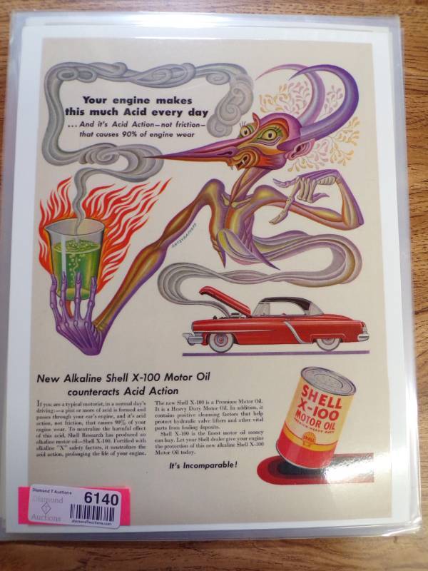 lot 6140 image: VINTAGE OIL COMPANY ADS - LAMINATED