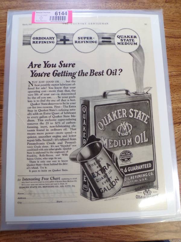 lot 6144 image: TEXACO HAVOLINE OIL ADS - LAMINATED