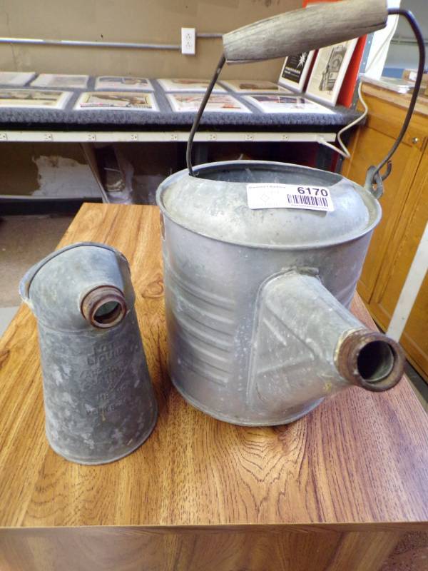 lot 6170 image: 2  GALVANIZED WATERING CANS