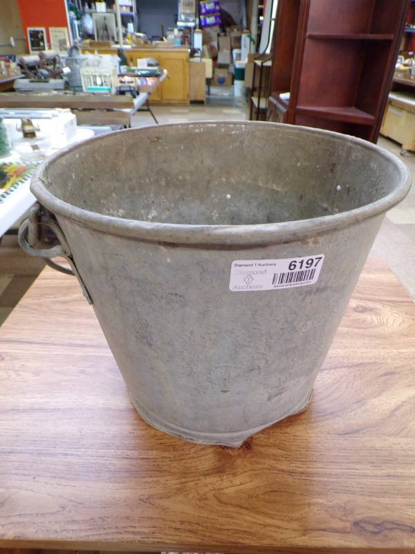 lot 6197 image: GALVANIZED MILK BUCKET