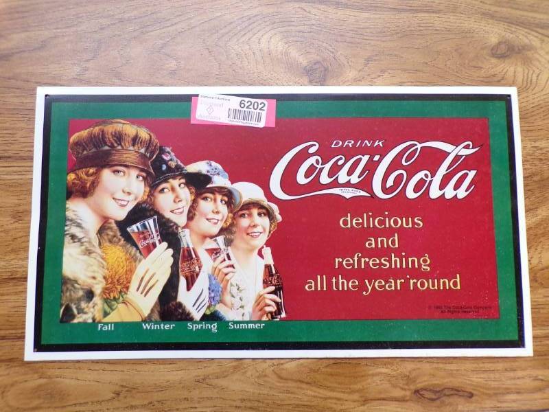 lot 6202 image: COCA COLA TIN SIGN