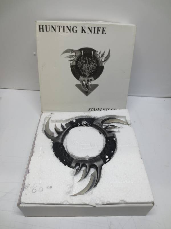 lot 1179 image: Decorative Stainless Steel KnifeDagger with Stand