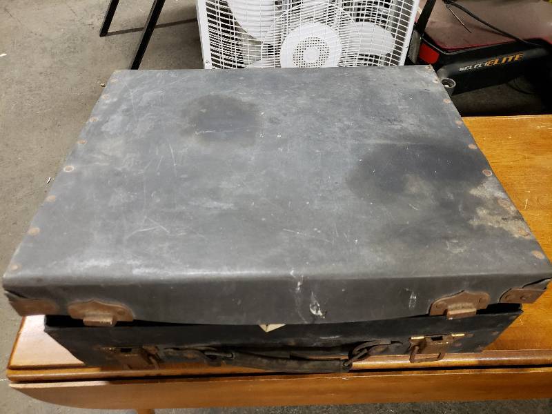 lot 10361 image: Vintage Black Storage Container FULL of Sewing Patterns