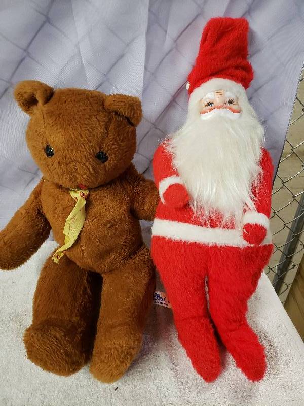 lot 10362 image: Vintage Santa Claus Stuffy and Talking Bear Stuffy