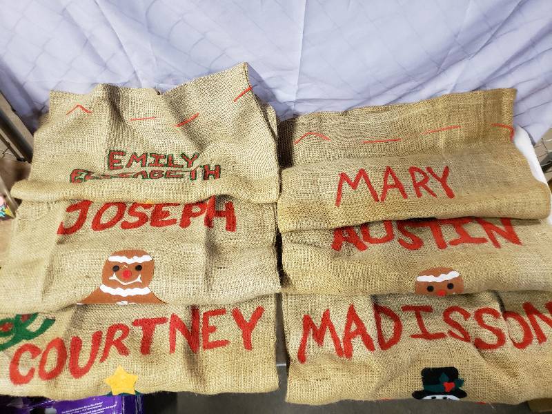 lot 10375 image: Home Made Burlap Sacks 3