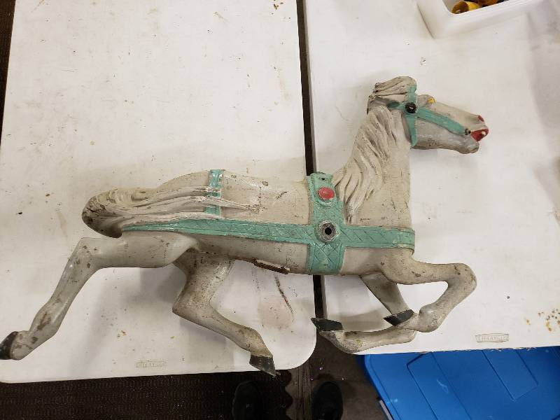 lot 10379 image: Vintage Aluminum Carousel Horse