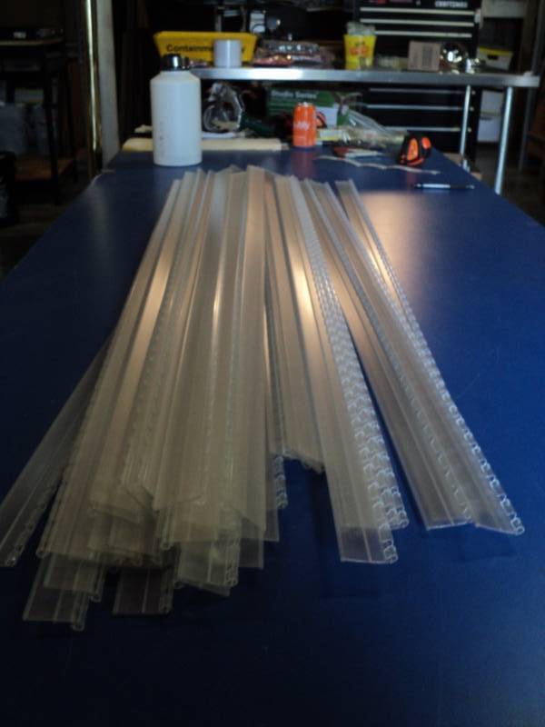 lot 6976 image: (40) ct lot plastic shelf cap for use with Lozier style shelving 1-12 x 48, clear