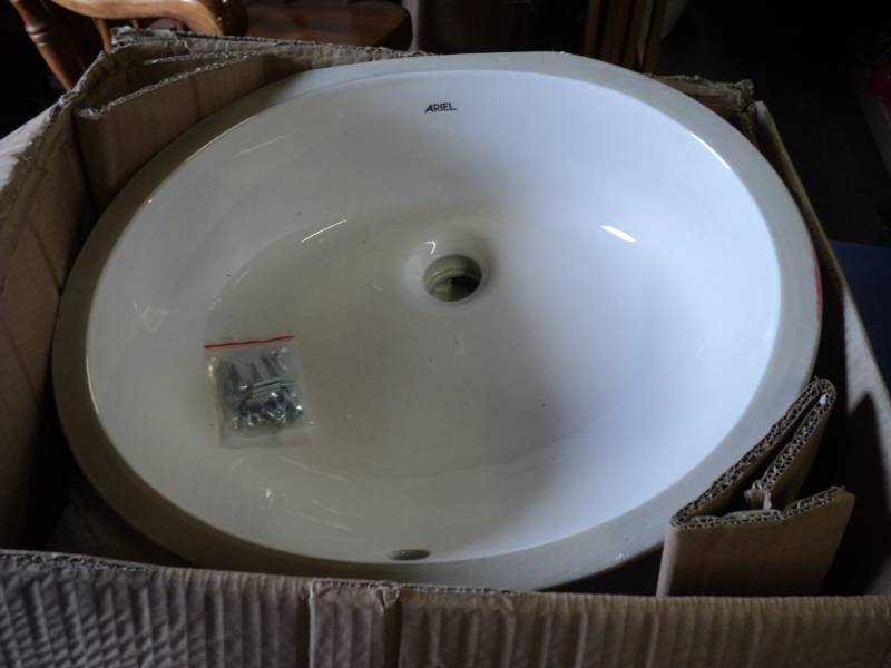 lot 7817 image: Ariel Oval Sink Model No. AL-OVL-SK, white, 18-1516 x 15-1316