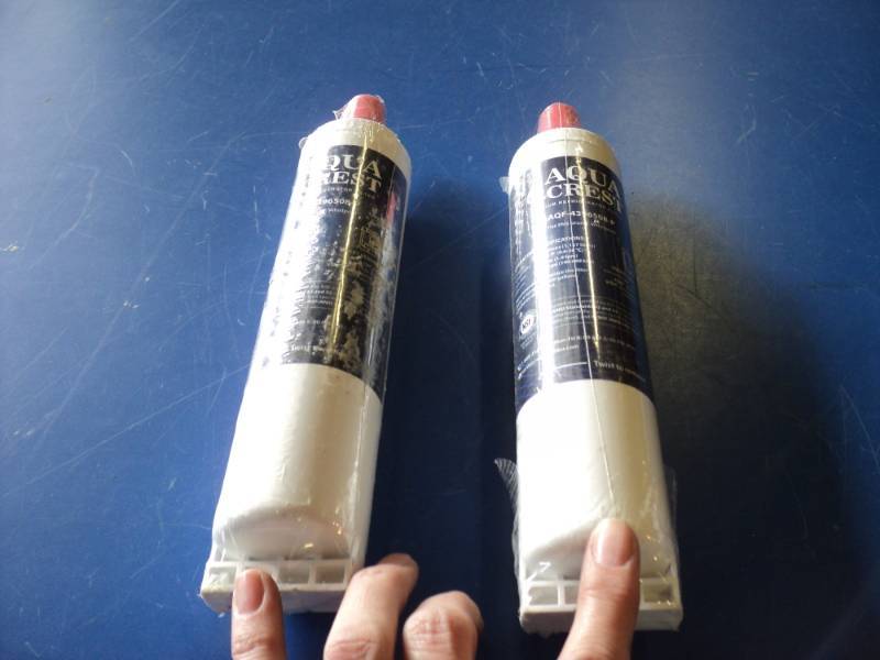 lot 7882 image: (2) ct lot Aqua Crest Premium Refrigerator Filter AQE-4396508-P, this brand fits Whirlpool