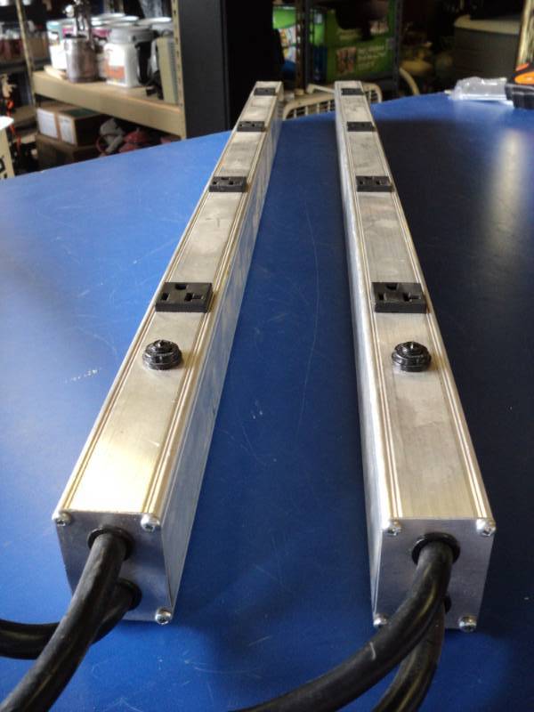 lot 7884 image: (2) ct lot Industriaplex Commercial Appliance Outlet Center Model PH, One power strip will need a new plug, or to be hard wired