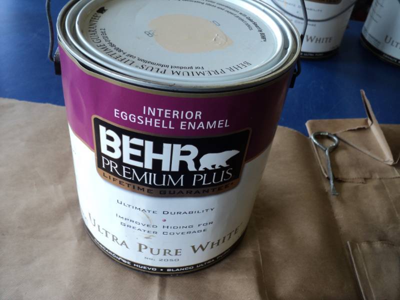 lot 7917 image: (1) gallon Behr Premium Plus Interior Eggshell Enamel Pre-Mix beige
