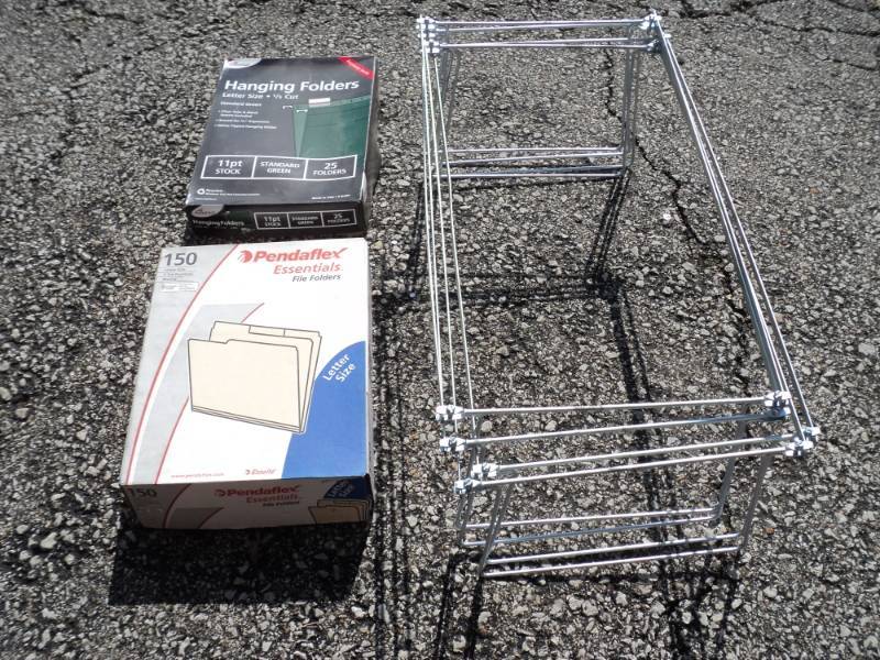 lot 7938 image: Mixed lot hanging file folders, manila folders and (4) frames 25-12 x 12-14