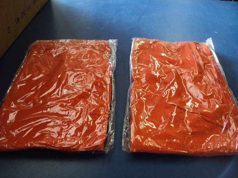 lot 7946 image: (2) ct lot Orange Swimsuit wrap style cover up, 95% Polyester 5% Spandex