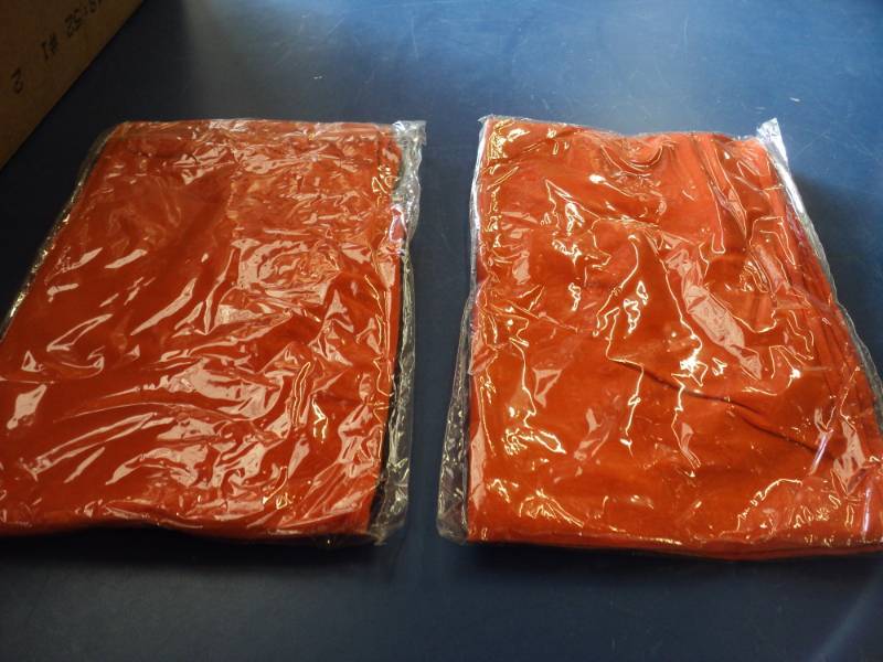 lot 7947 image: (2) ct lot Orange Swimsuit wrap style cover up, 95% Polyester 5% Spandex