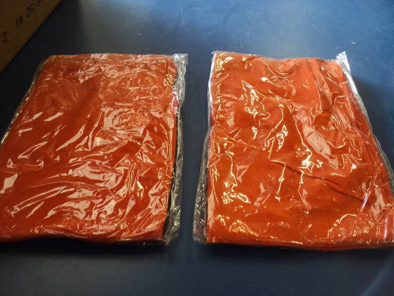 lot 7948 image: (2) ct lot Orange Swimsuit wrap style cover up, 95% Polyester 5% Spandex