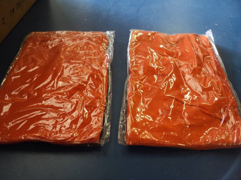 lot 7949 image: (2) ct lot Orange Swimsuit wrap style cover up, 95% Polyester 5% Spandex