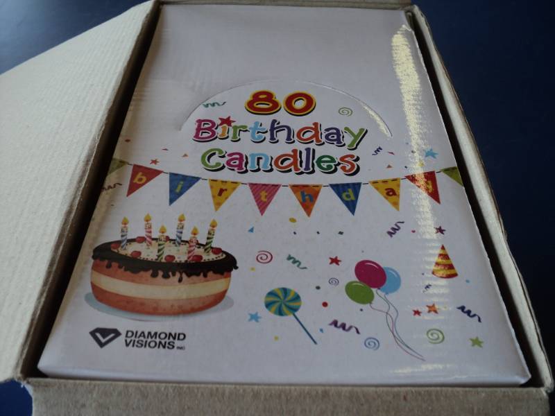 lot 7951 image: (1) box of (36) 80 ct. Birthday Candles