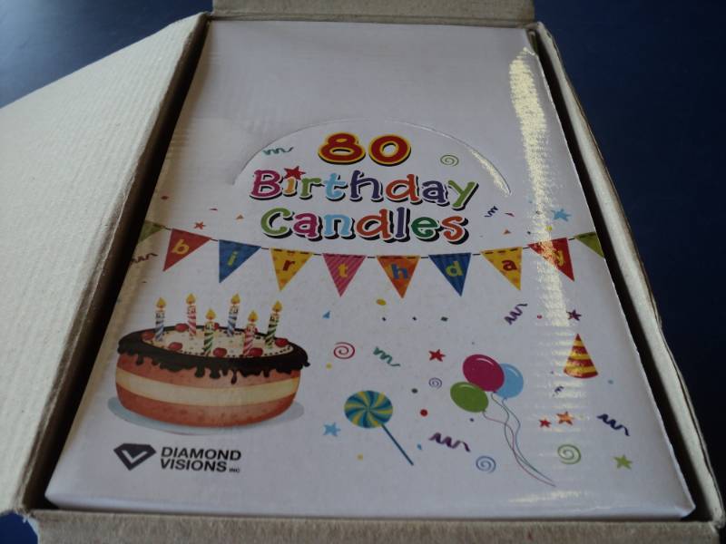 lot 7952 image: (1) box of (36) 80 ct. Birthday Candles